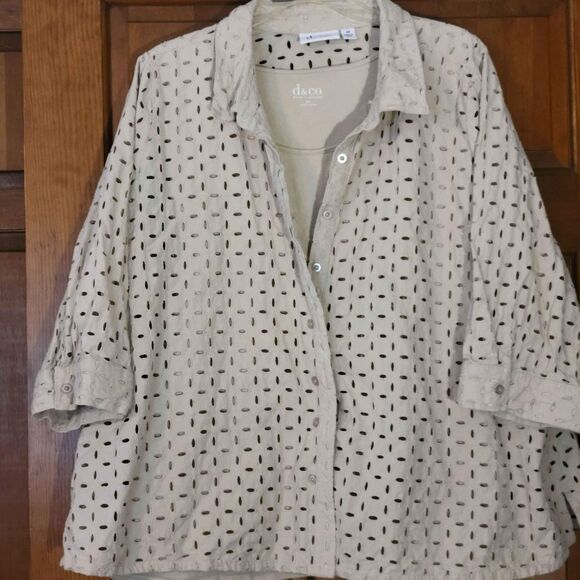 2 piece Women's Size 3X d.&co. Denim + Company Top - Picture 2 of 7